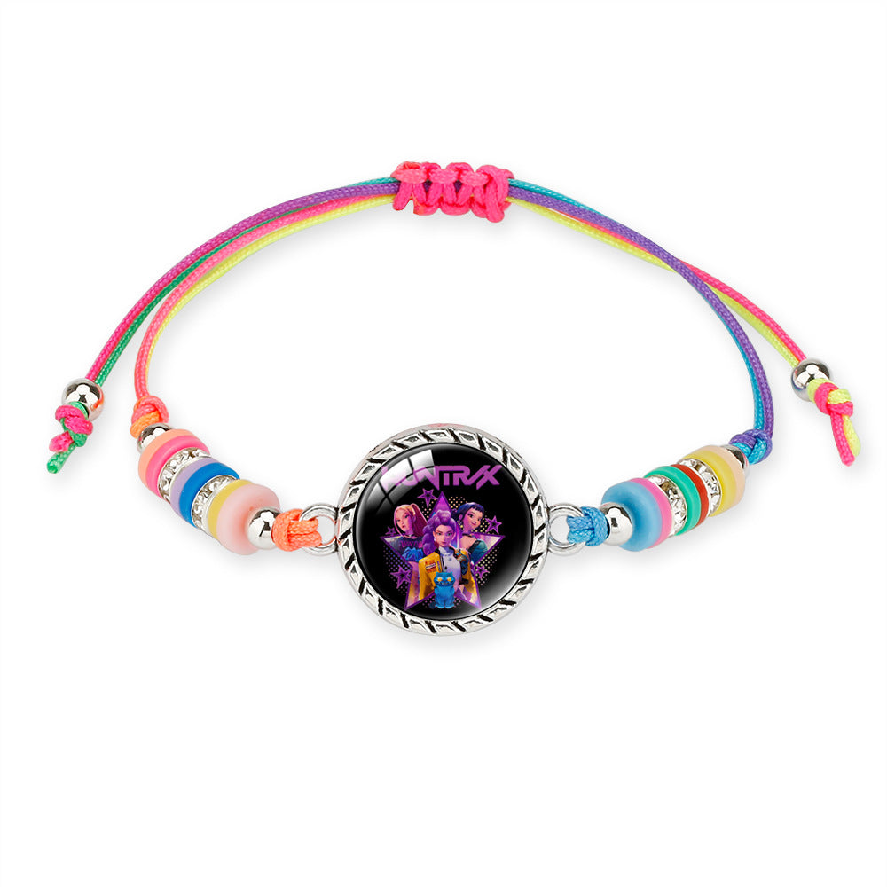 KPOP Demon Hunter Colorful Beaded Bracelet – Boho Adjustable Polymer Clay Charm Bracelet