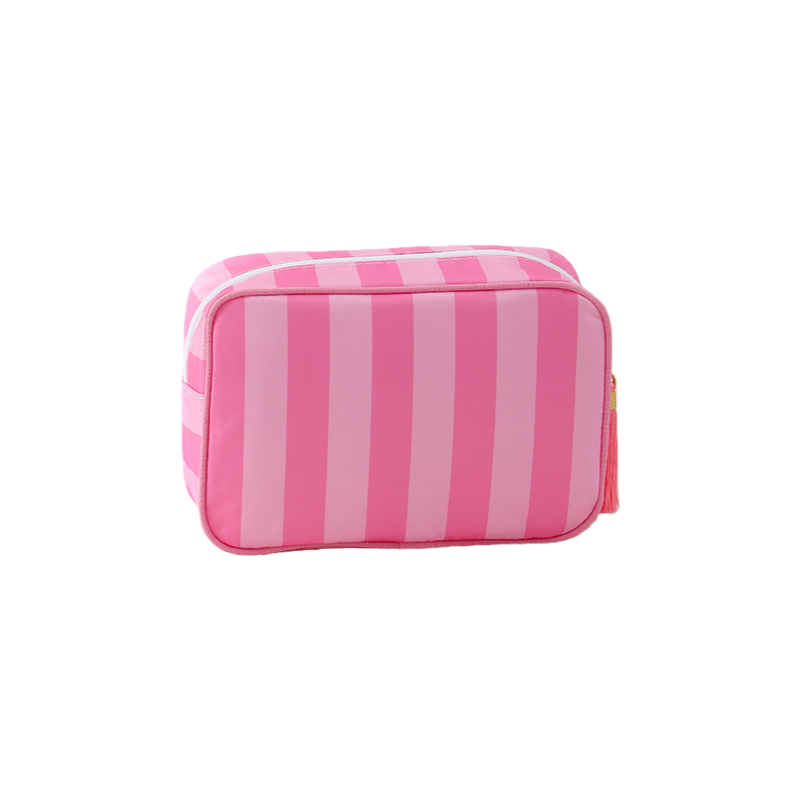 Striped Cosmetic Bag – Simple & Fresh Travel Makeup and Toiletry Pouch