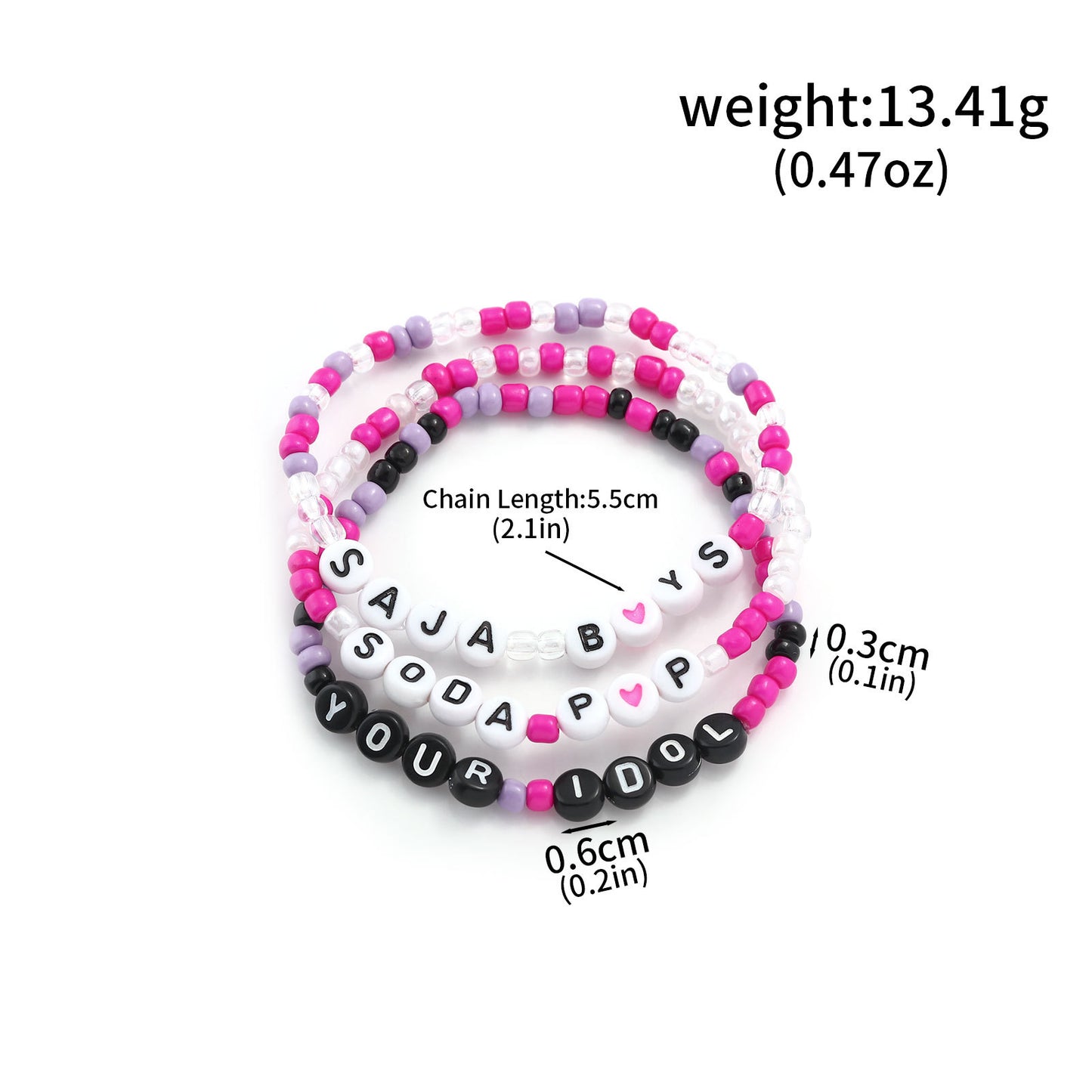 K-Pop Demon Hunters Bracelet Set Mixed Metal Braided Cord & Colorful Seed Bead Bracelets