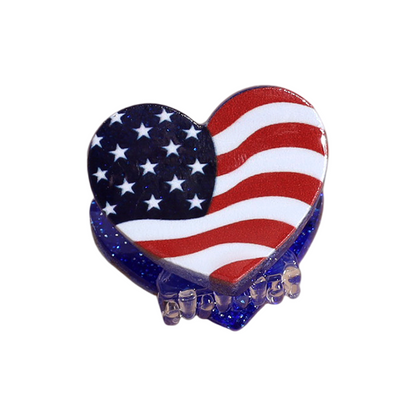 4th of July USA Flag Mini Claw Clips & Half-Moon Hair Claw Patriotic Hair Accessories