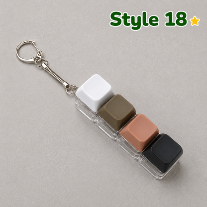 Pastel Colors Finger Press Button Cube Squishy Keyboard Keychain Stress Relief Toy