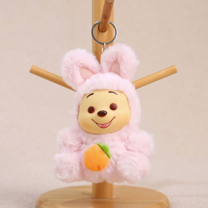 Cartoon Plush Key Chain Vinyl Plush Rabbit Bag Charm Collectible Doll