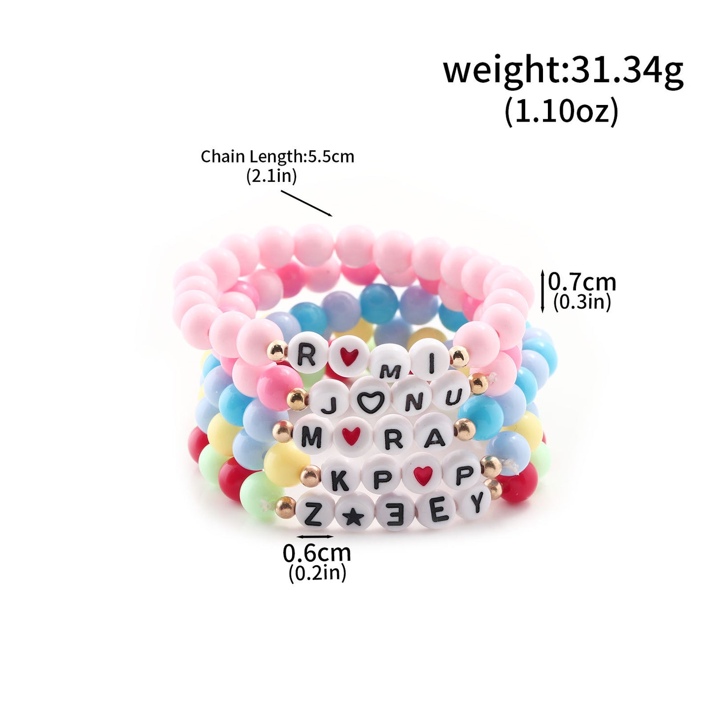 K-Pop Demon Hunters Bracelet Set Mixed Metal Braided Cord & Colorful Seed Bead Bracelets