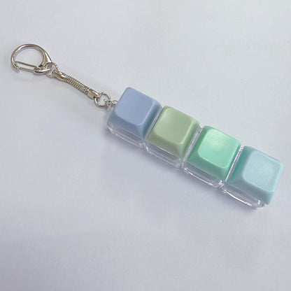 Pastel Colors Finger Press Button Cube Squishy Keyboard Keychain Stress Relief Toy
