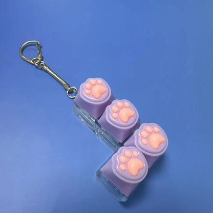 Kawaii Paw Print Keycap Bag Charm Keychain – Cute Mini Keyboard Keychain for Gifts