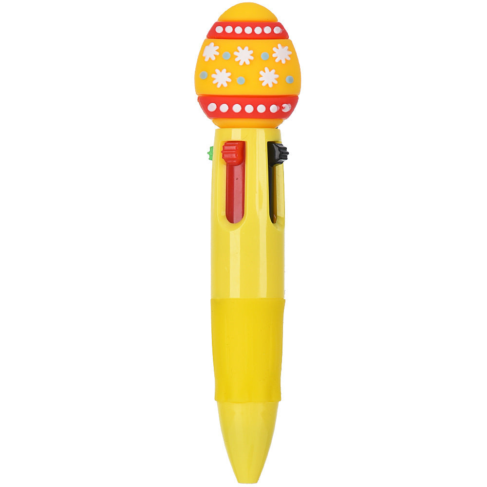 Mini 4-Color Click Pen – Creative Easter Bunny, Egg & Chick Design Journal Pen