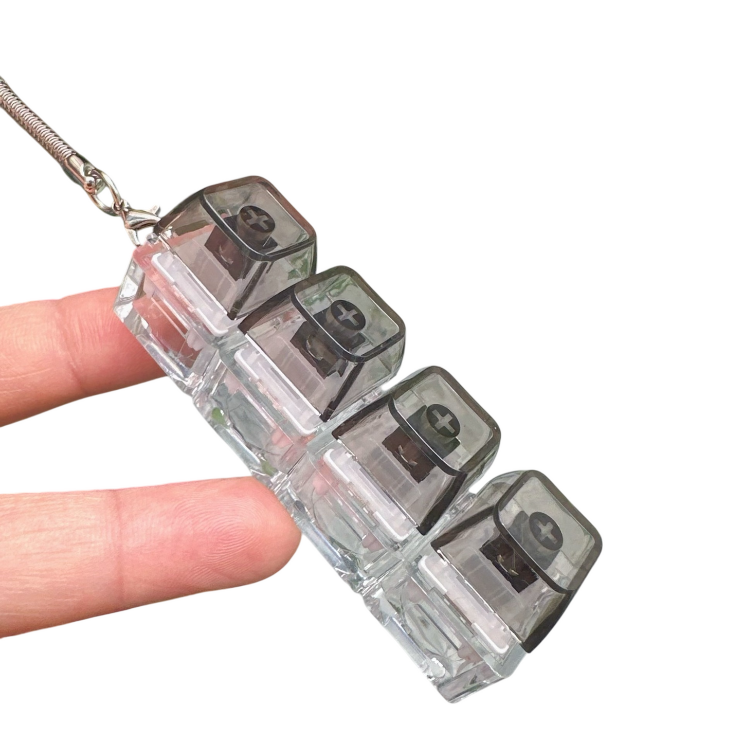 Transparent Click Button Fidget Keychain Stress Relief Multiple Colors
