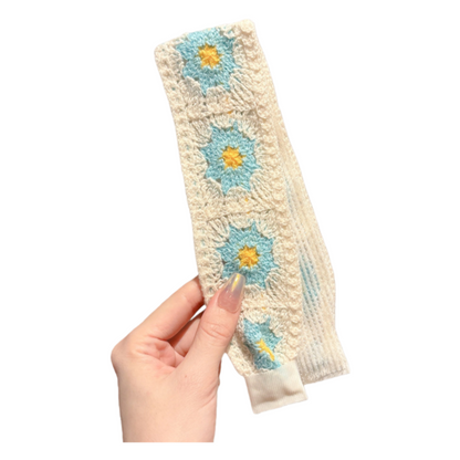 Knit Floral Cottagecore Headband for Girls Strawberry Sunflower Pattern Hair Accessory