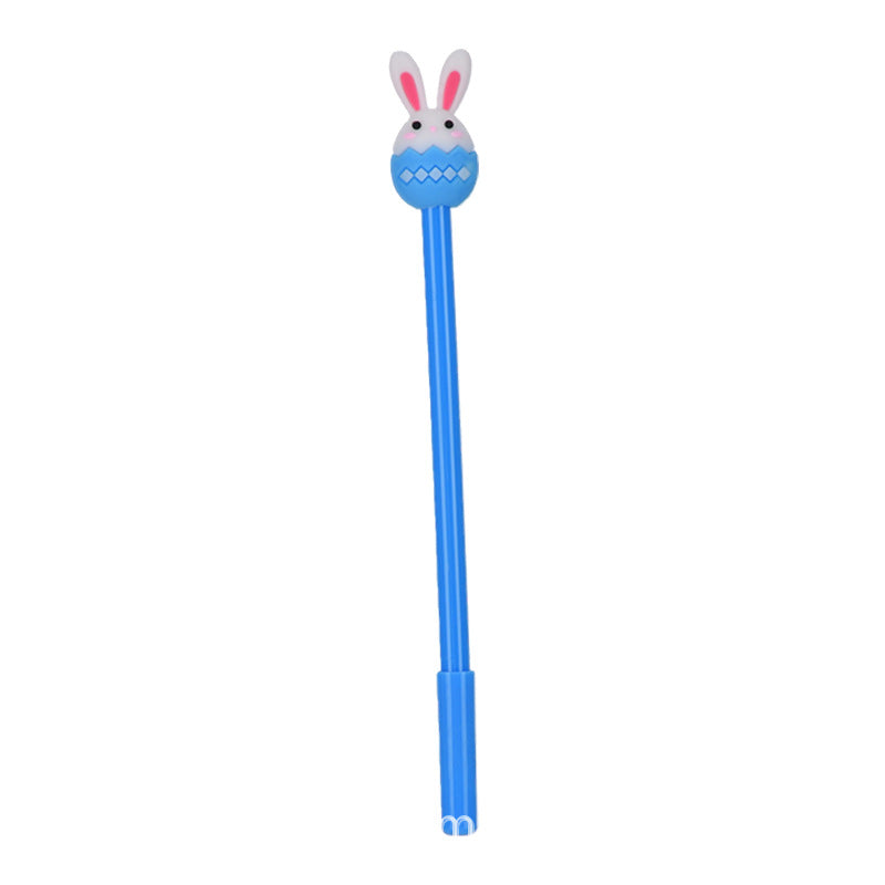Cartoon Silicone Easter Bunny Pen Creative Topper Gel Pen Black Ink Journal Pen