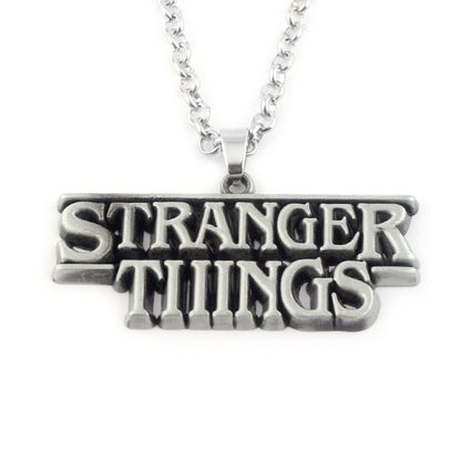 Stranger Things Inspired Jewelry Set Letter Alloy Pendant Necklace & Bracelet Trendy Collectible Accessories