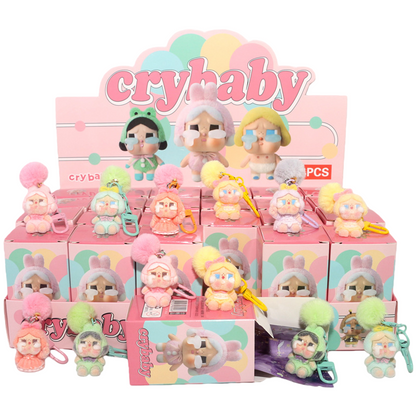 Flocked Cartoon Character Blind Box Collectibles Mini Display Figurines & Hanging Charms Assorted Styles