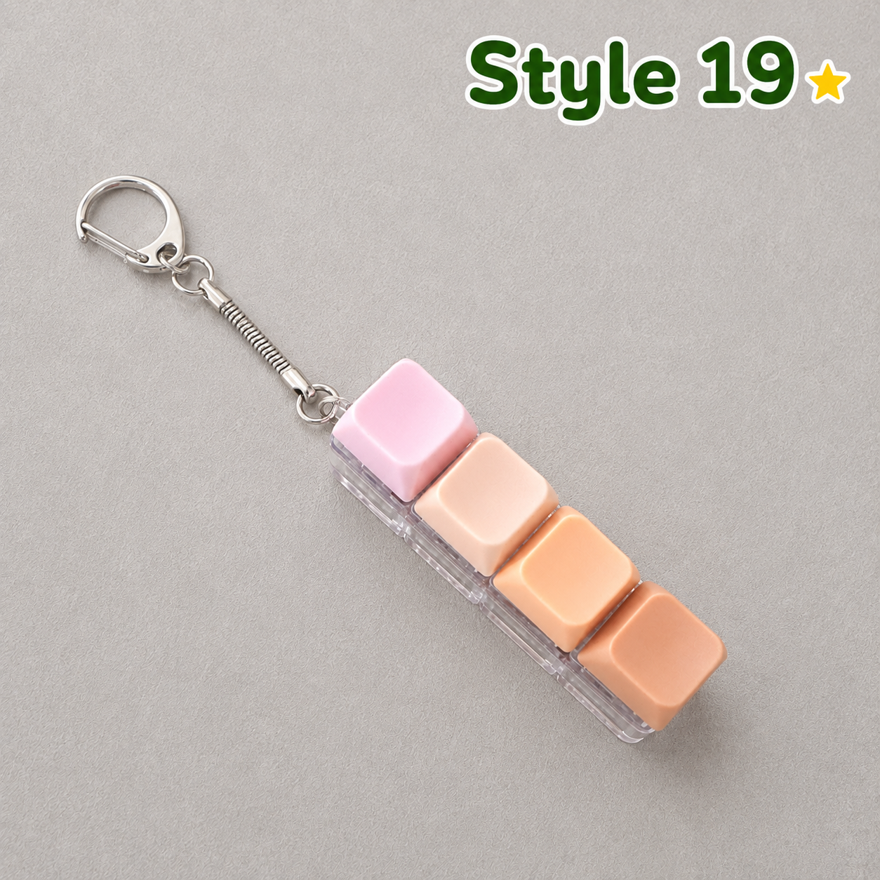 Pastel Colors Finger Press Button Cube Squishy Keyboard Keychain Stress Relief Toy