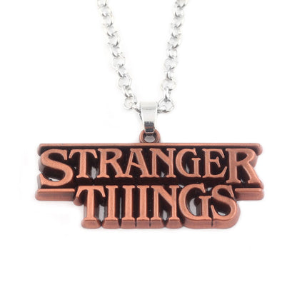 Stranger Things Inspired Jewelry Set Letter Alloy Pendant Necklace & Bracelet Trendy Collectible Accessories