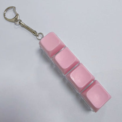 Pastel Colors Finger Press Button Cube Squishy Keyboard Keychain Stress Relief Toy