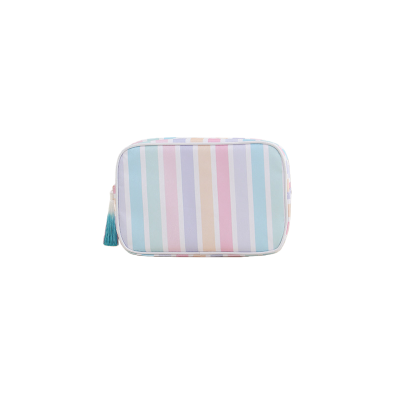 Striped Cosmetic Bag – Simple & Fresh Travel Makeup and Toiletry Pouch