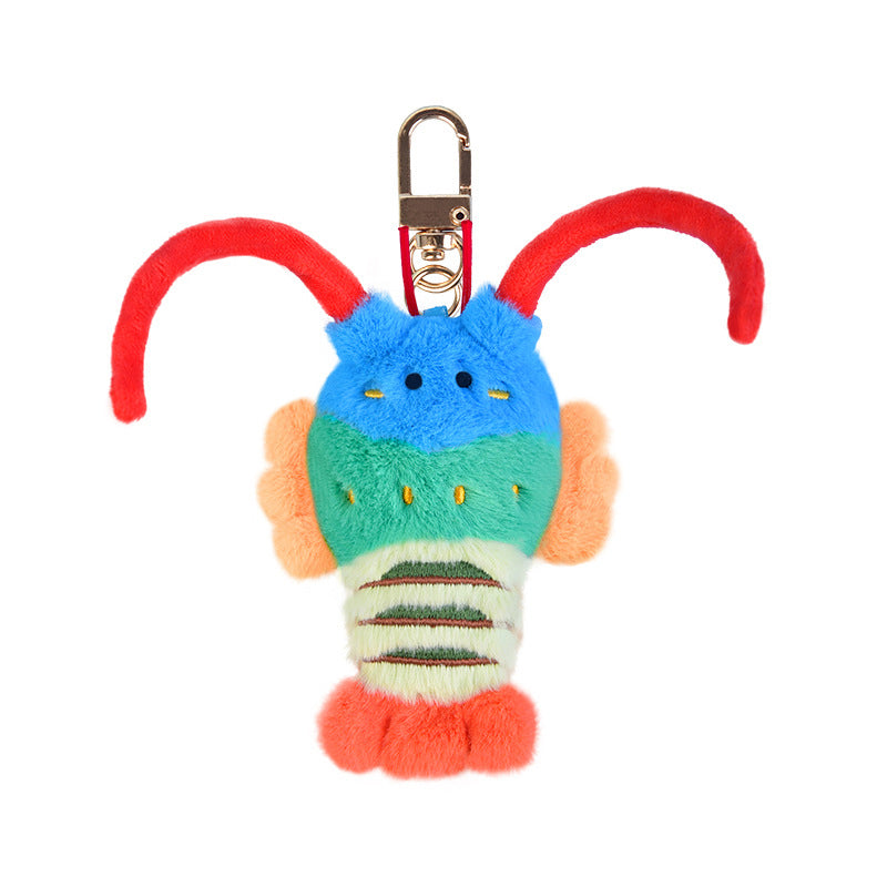 Cartoon Seafood Plush Keychain Sea Animal Stuffed Bag Charm Pendant  Keyring Accessory
