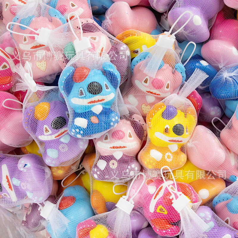 Cartoon Style Slow Rebound Squishy Stress Toy Doll Keychain Squeeze Fidget for Kids & Adult