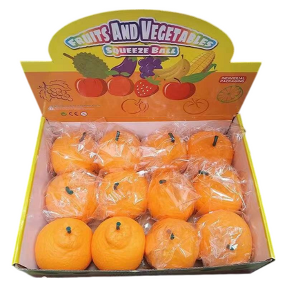 12pcs/Box Realistic Fruit Squishy Toys – Super Soft Squeezable Stress Relief Set