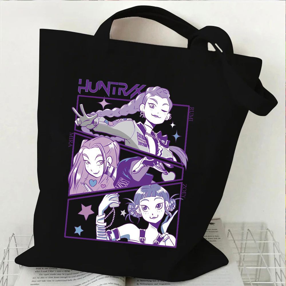 HUNTRIX Demon Hunter Printed Canvas Tote Bag Shoulder Portable