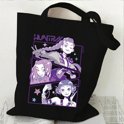 HUNTRIX Demon Hunter Printed Canvas Tote Bag Shoulder Portable