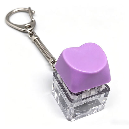 Heart Keycap Fidget Keychain Single & Double Key Clicker Keyboard Stress Relief Bag Charm