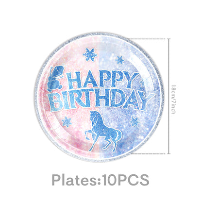 Frozen Winter Wonderland Kids Birthday Party Decorations Snowflake Balloon Garland, Banner & Party Supplies