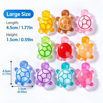 Glow-in-the-Dark Resin Turtle Figurines – 10-Color Set