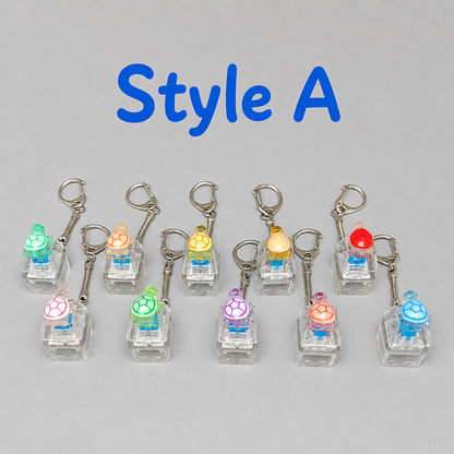 3D Turtle Fidget Keychain – Single-Button Pressable Stress Relief Bag Charm