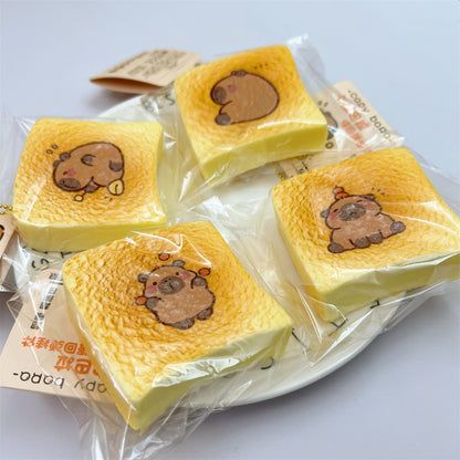 Anime Style  Capybara Toast Bread PU Squishy Slow Rising Stress Toy