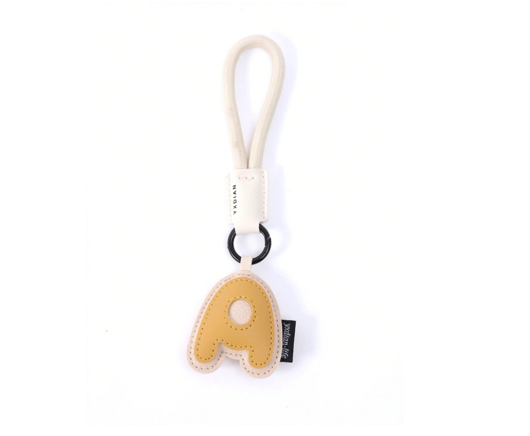 PU Leather 3D Letter A-Z Keychain, Bag & Backpack Charm
