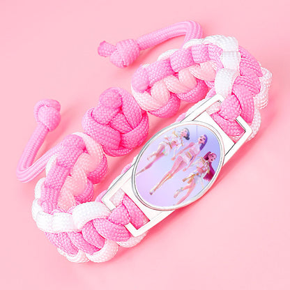 K-pop Demon Hunter Bracelet Woven Adjustable Handwoven Dopamine Style Kids Jewelry