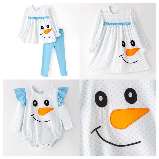 Festive Snowman Embroidery Sibling Set – Christmas Edition