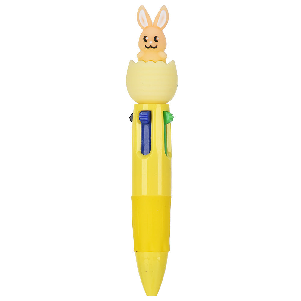 Mini 4-Color Click Pen – Creative Easter Bunny, Egg & Chick Design Journal Pen