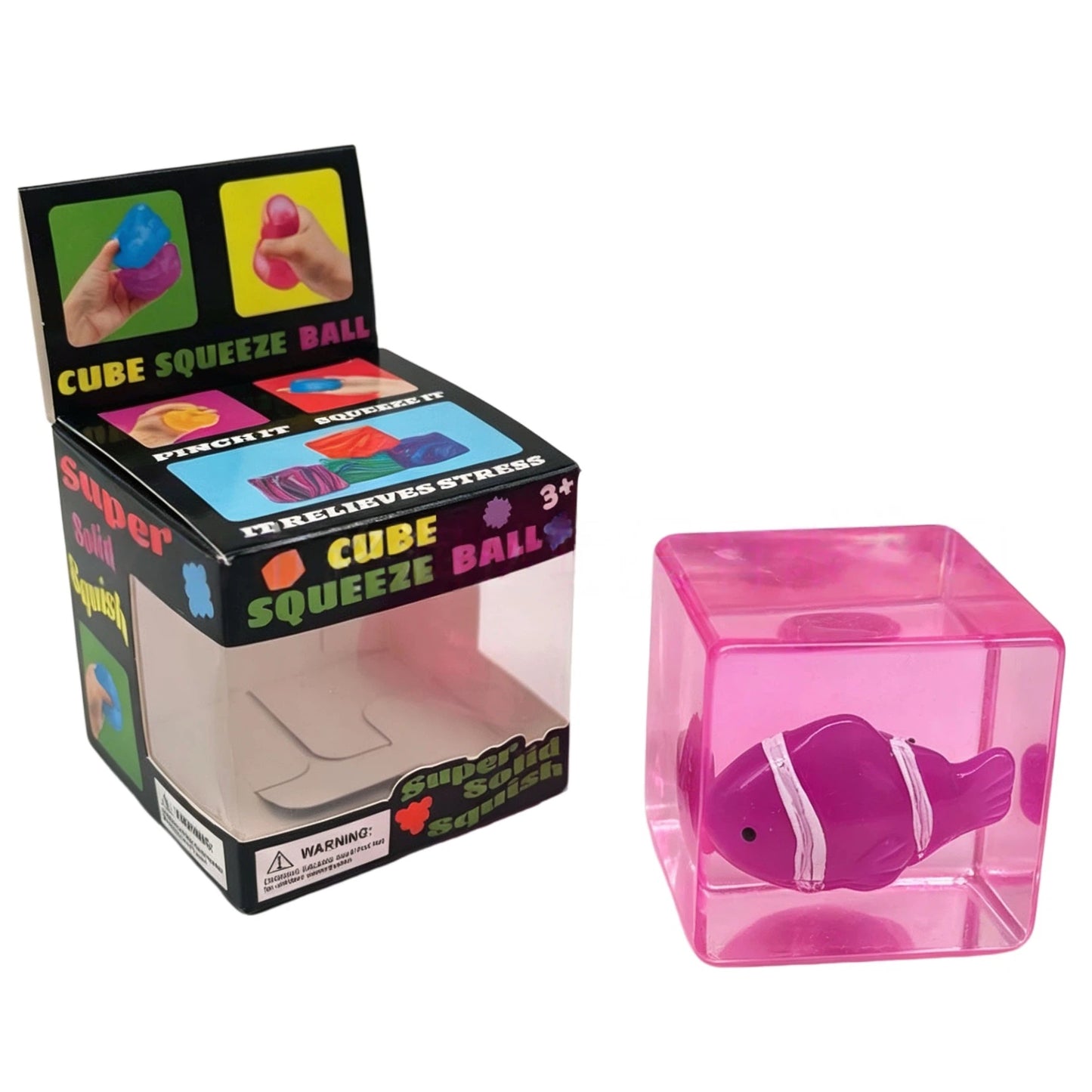 Glow-in-the-Dark Clownfish Ice Cube Squishy Slow Rising Stress Toy