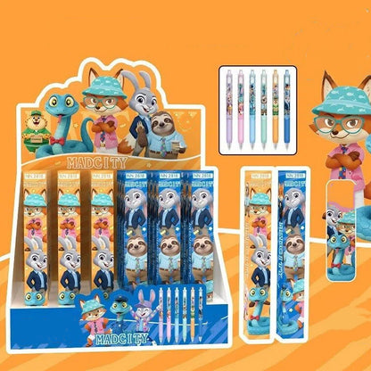 Zoo Cartoon Nick Judy Character Resin Clip Pens Click Gel Pens for Students & Office Use