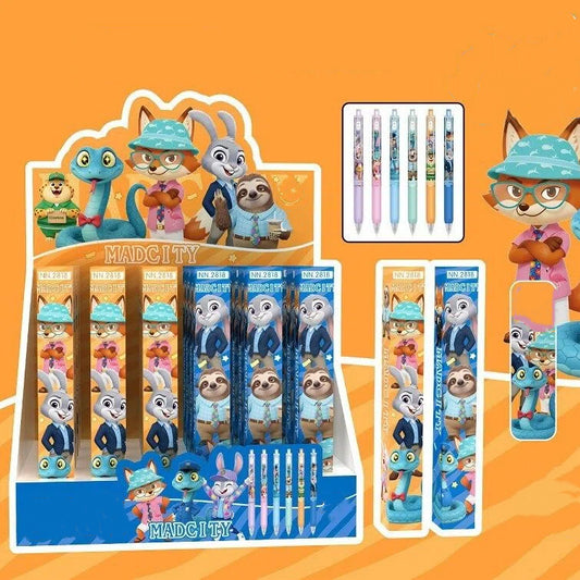 Zoo Cartoon Nick Judy Character Resin Clip Pens Click Gel Pens for Students & Office Use