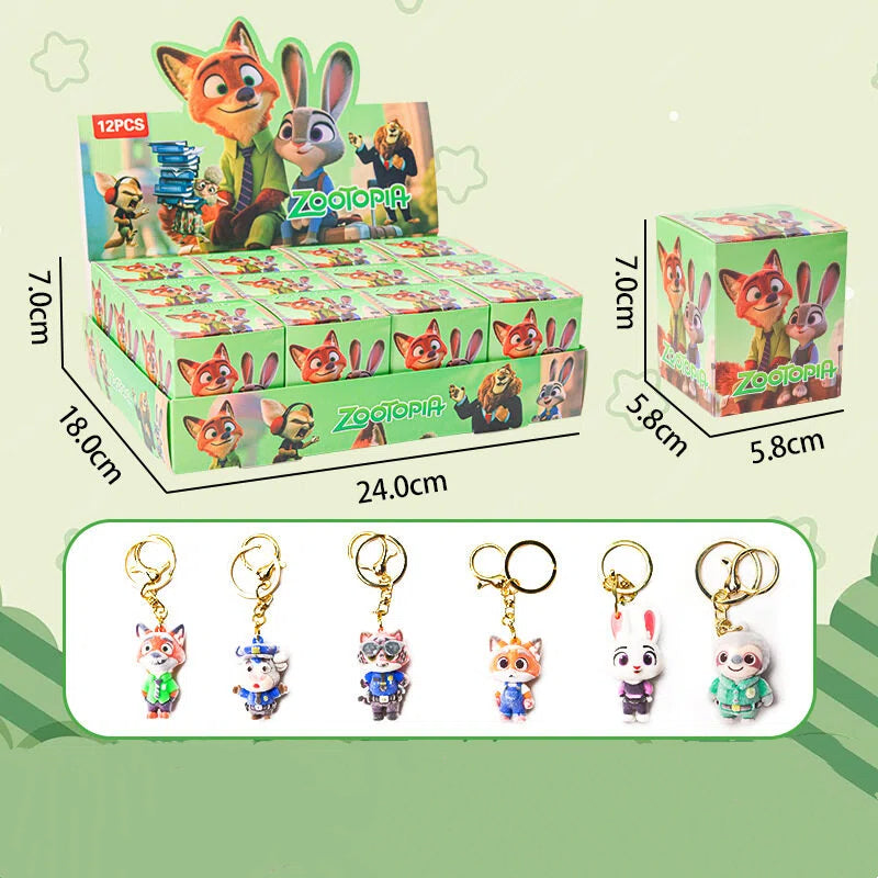 Zootopia Nick Judy Cartoon Blind Box Keychain Flocked Figures Surprise Collectible Toys for Kids