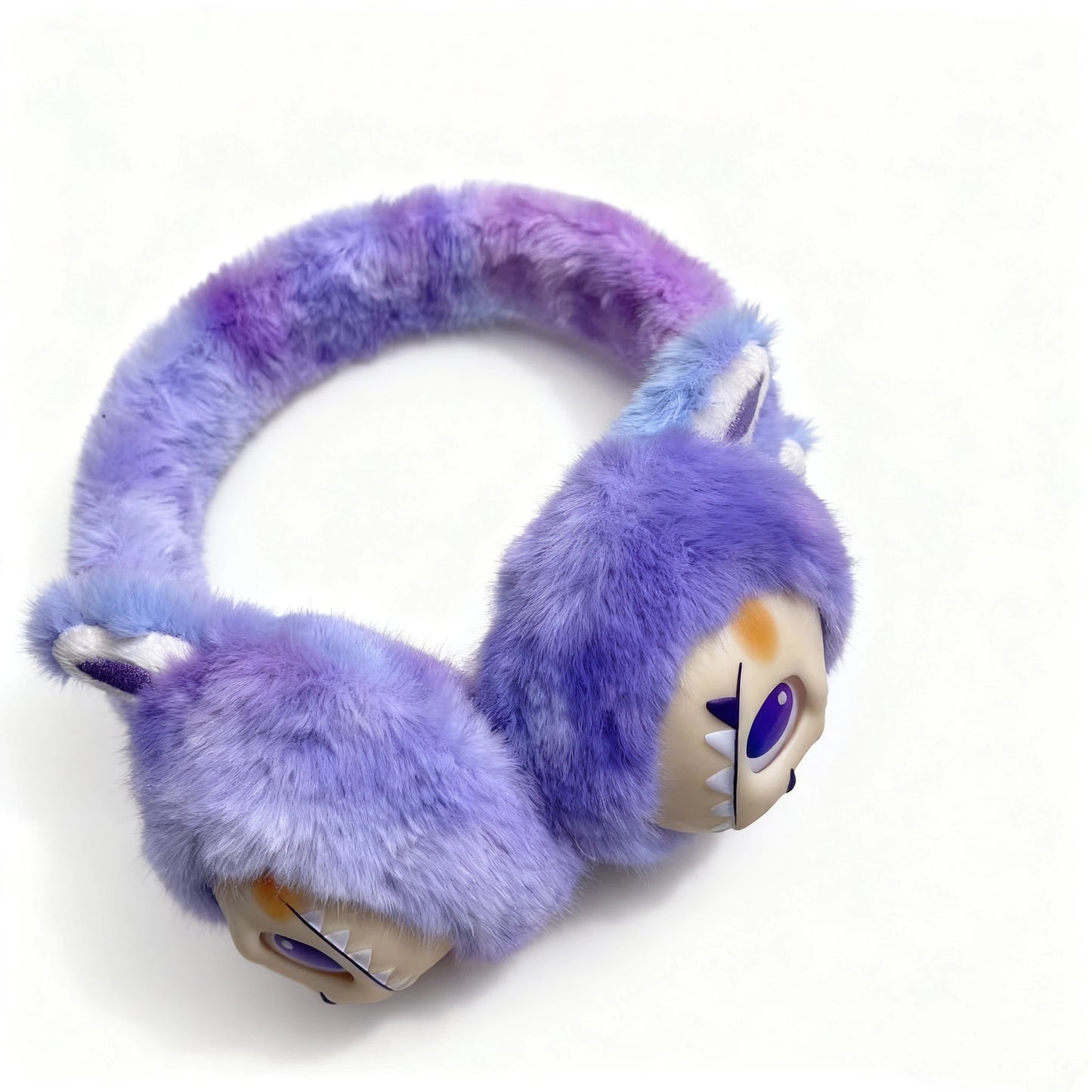 Winter Vinyl Labubu Tie Dyed Fuzzy Ear Muffs Warm Plush Earmuffs  Cozy Frost-Proof Ear Warmers