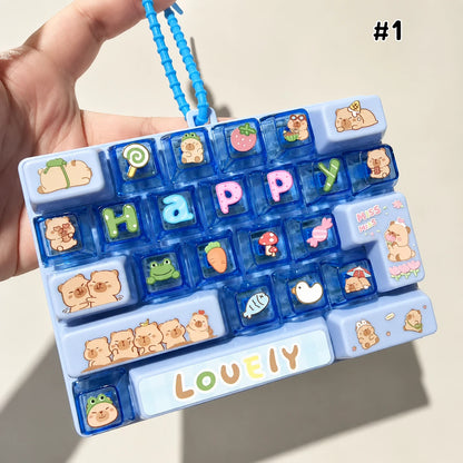 Back to School Keyboard Fidget Toy – Mini Mechanical Keyboard Stress Relief Toy, Colorful Keycap Sensory Toy (Multiple Styles)