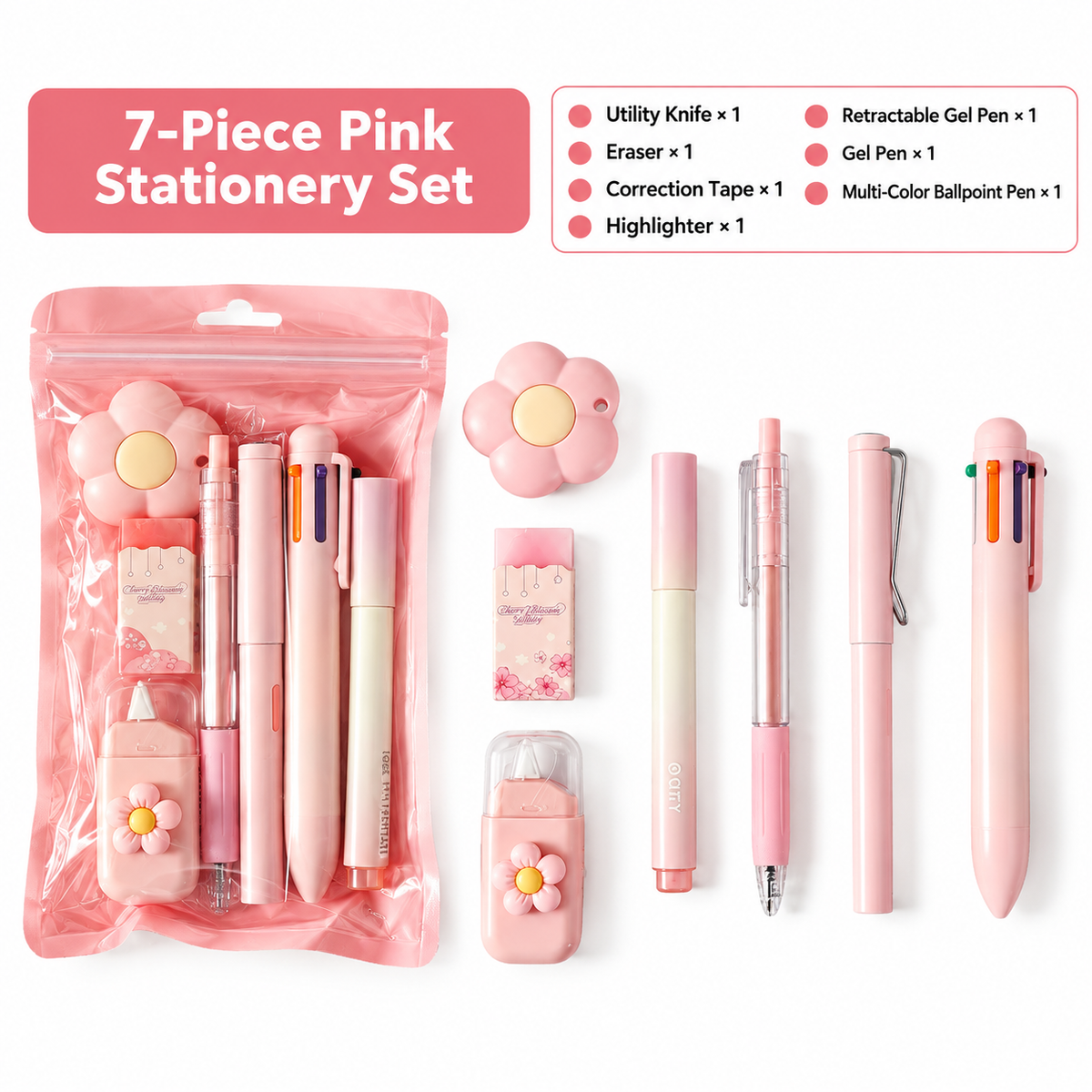 Cute Stationery Gift Sets – 4, 5 & 7-Piece School & Office Supplies