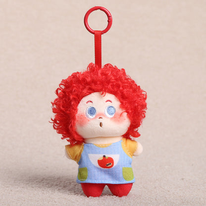 Curly Hair Plush Doll Bag Charm – Cute Character Keychain