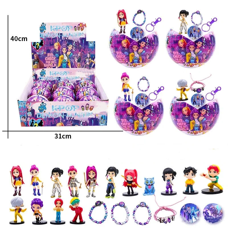 Demon Girl Squad Cartoon Blind Box Gashapon Toy Set Mini Figurine Bracelet Collectibles