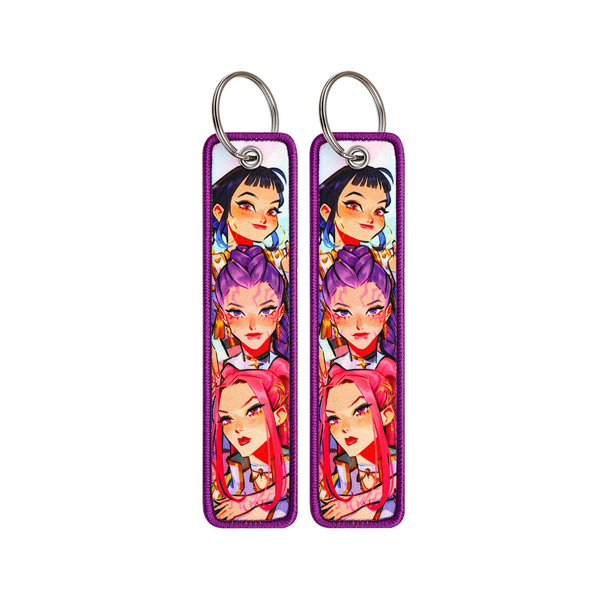 Kpop Demon Hunters Woven Keychain Anime Fabric Bag Charm Accessory