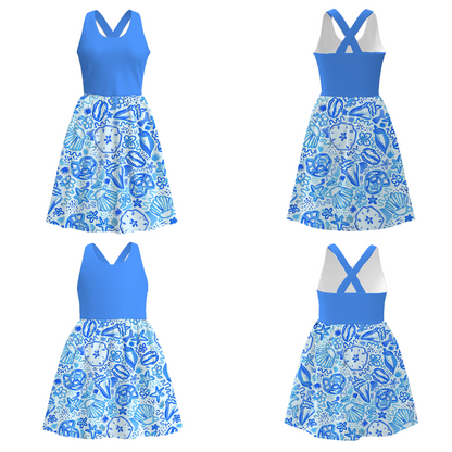 Mommy And Me Mother's Day Blue Floral Print Dress