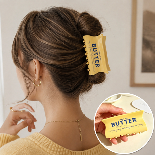 Butter Hair Claw Clip Fun Food Inspired Acrylic Hair Clip Novelty Hair Accessory for Women & Girls