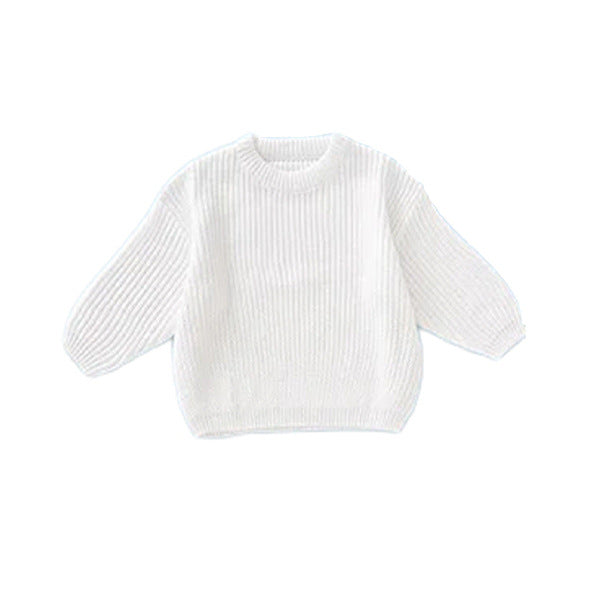 Personalized Name Knit Sweater for Babies & Kids – Custom Yarn Embroidery with Optional Crochet Decorations