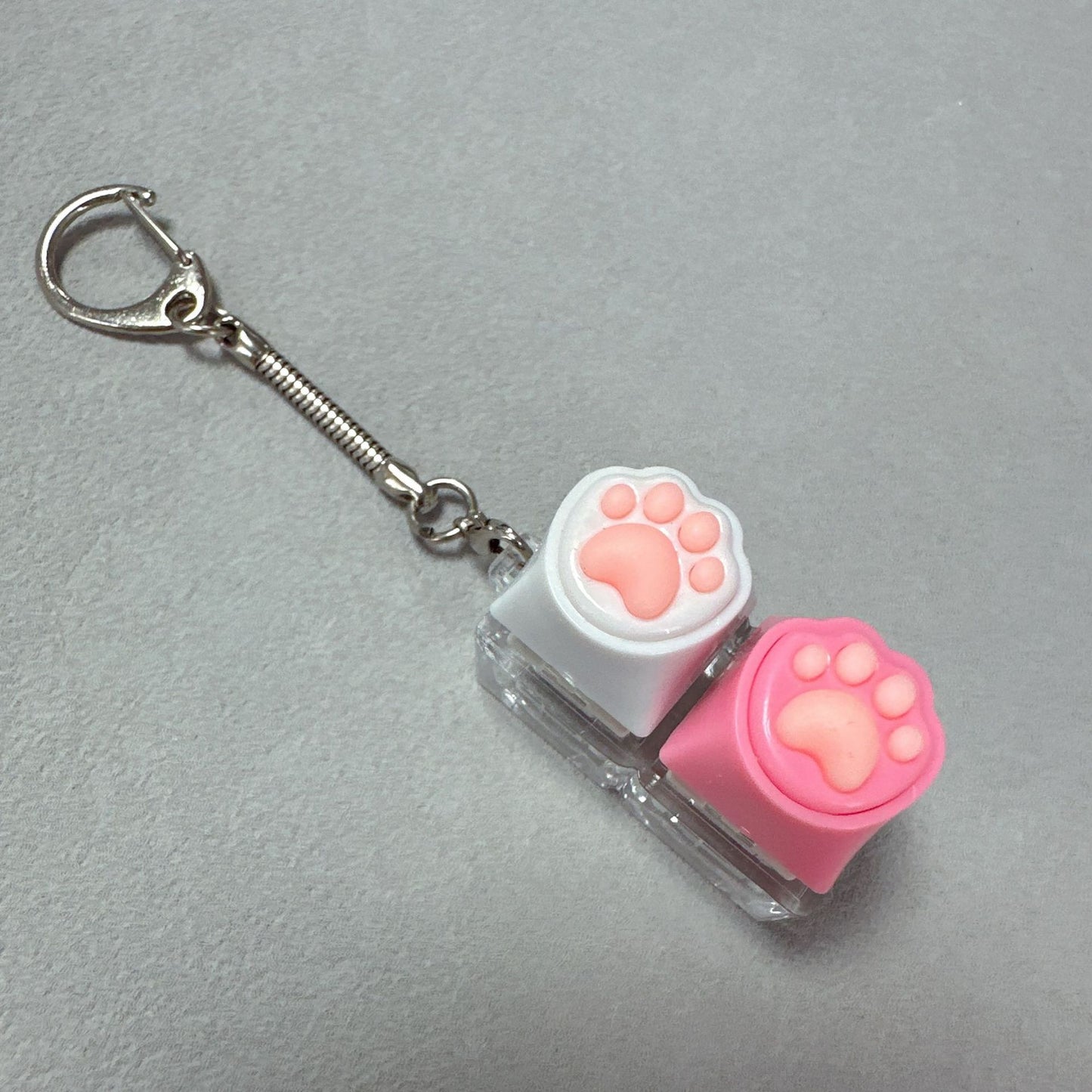 Kawaii Paw Print Keycap Bag Charm Keychain – Cute Mini Keyboard Keychain for Gifts