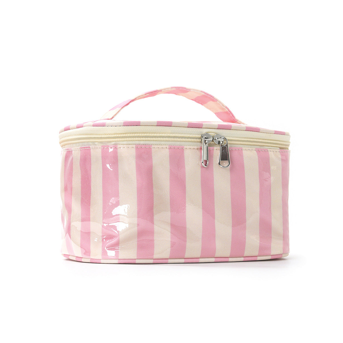 PVC Striped Waterproof Clear Cosmetic Bag Makeup Travel Toiletry Organizer Carry Pouch