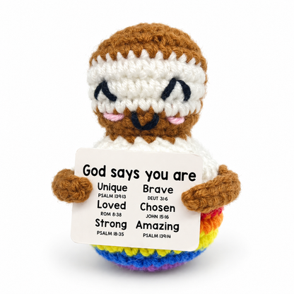 Cute Crochet Figurines with Message Cards – Desk Decor & Gifts