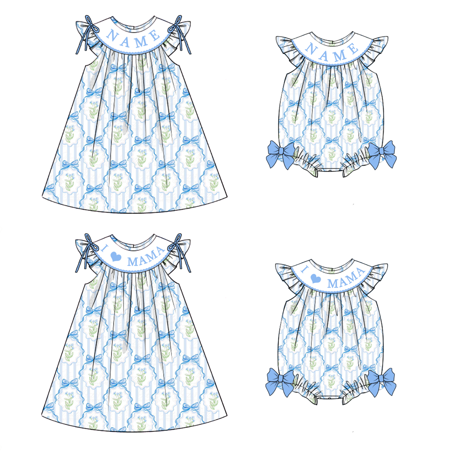 Mother's Day Summer Embroidery Collection | Personalized Name Dresses & Rompers